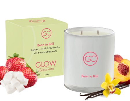 Bean to Bali - Strawberry, Peach &amp; Vanilla Scented Soy 2-Wick Grand Jar Candle
