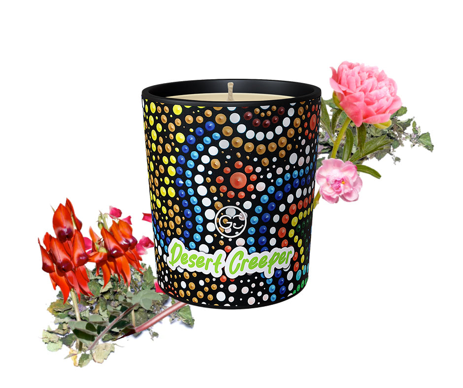 Desert Creeper - Rose and Peony Scented Soy Paraffin Candle 40hr Burn