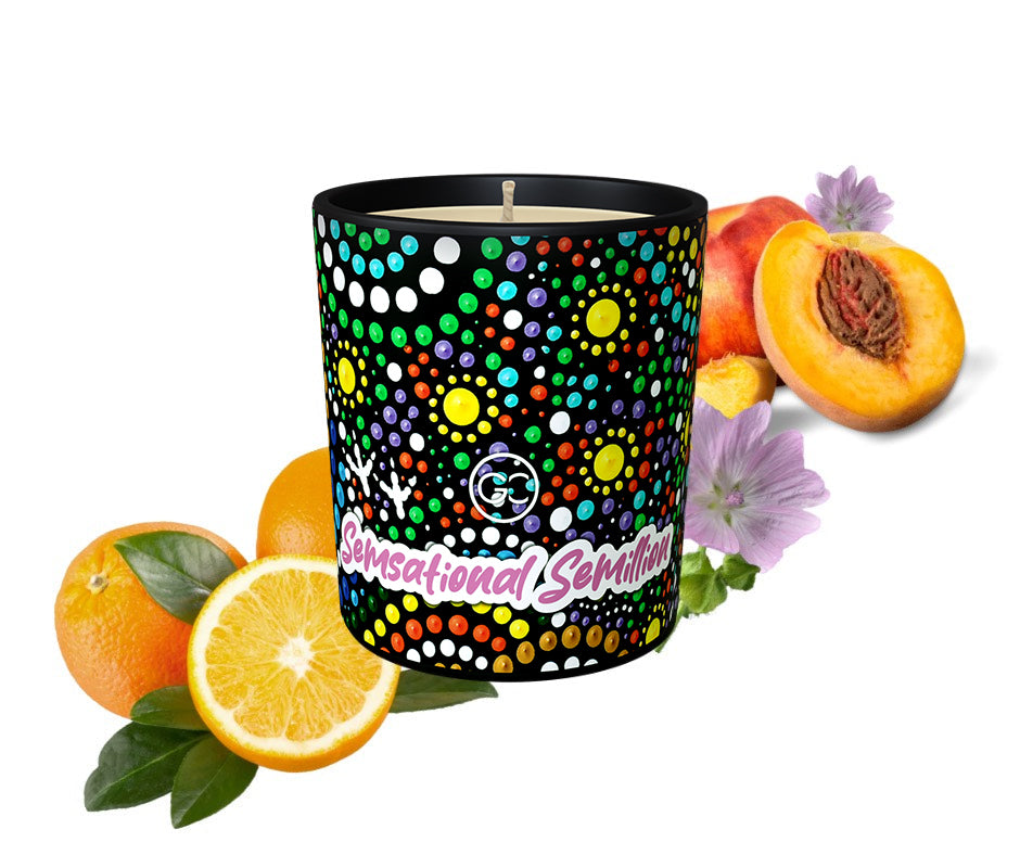 Semsational Semillion - Zesty Orange and Peach Scented Soy Paraffin Candle 40hr Burn
