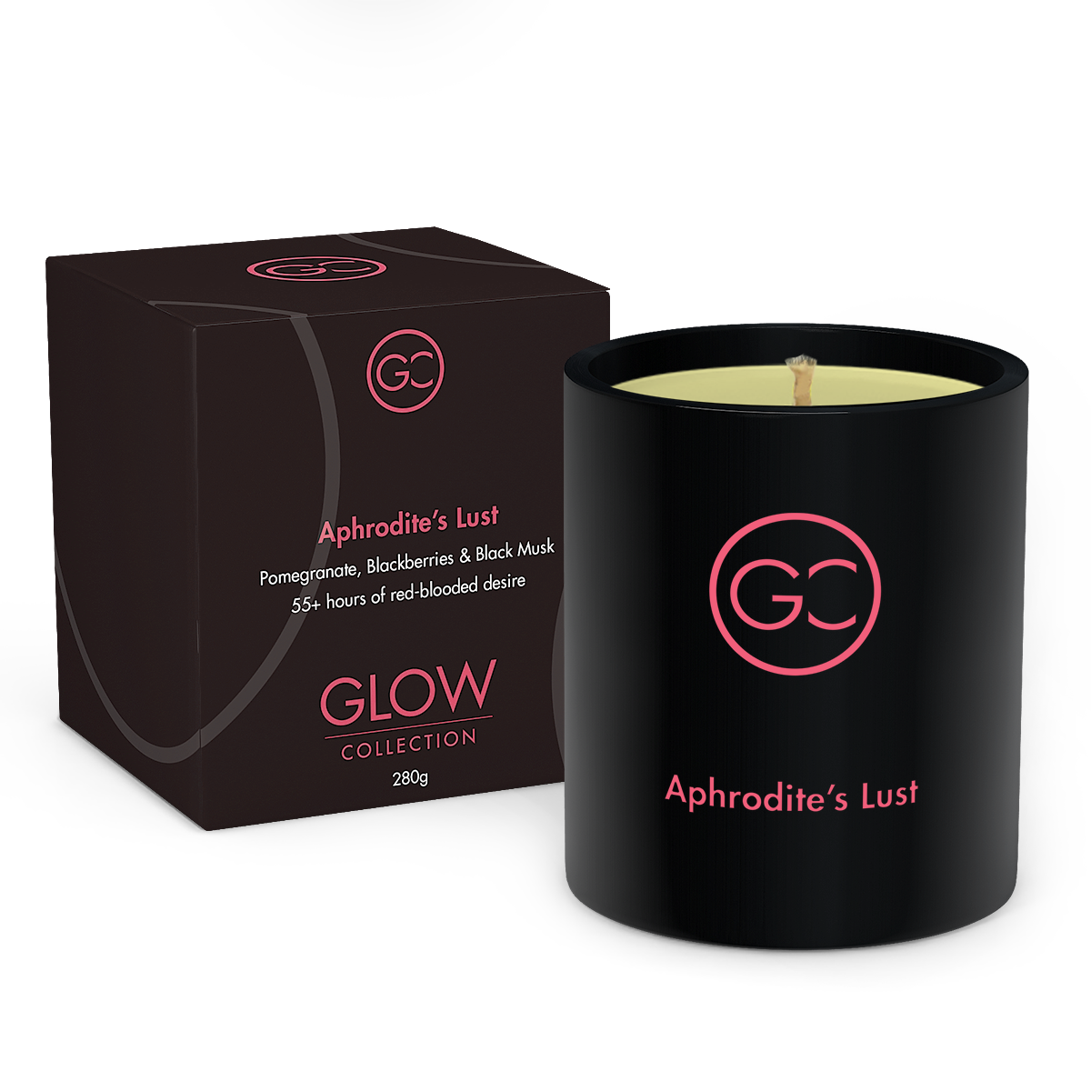 Aphrodite&#39;s Lust - Pomegranate &amp; Musk Scented Soy Candle 55hr Burn