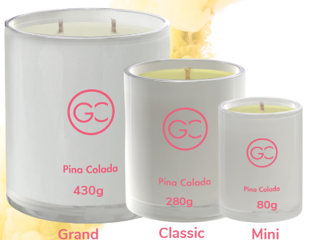Pina Colada - Pineapple, Orange and Mint Scented Soy 2-Wick Grand Jar Candle
