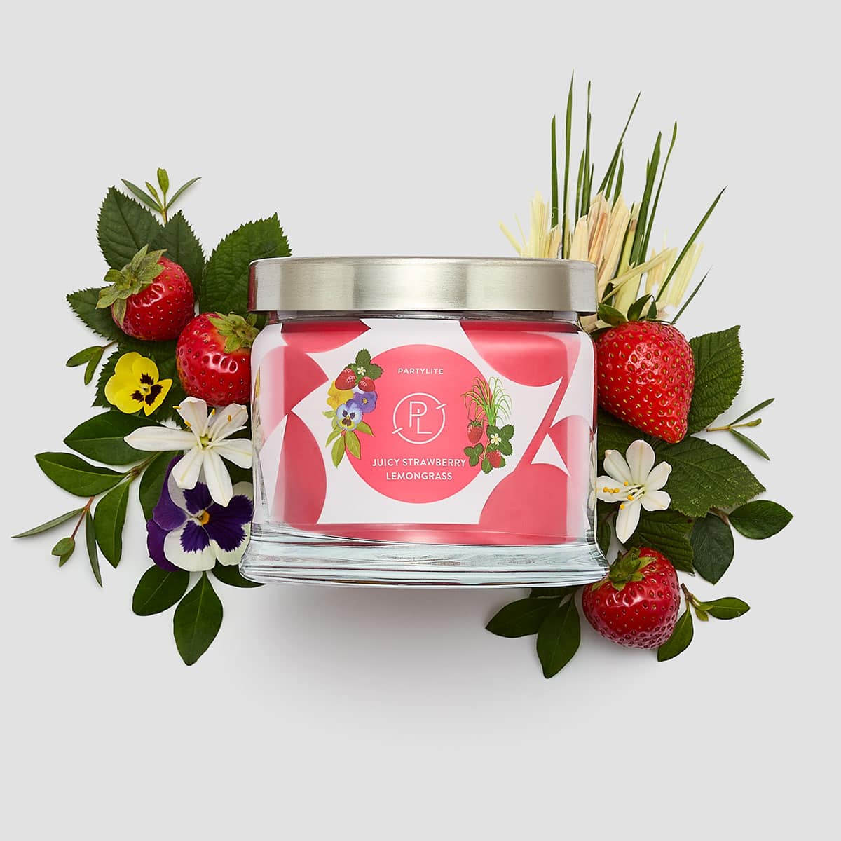 Juicy Strawberry Lemongrass 3-Wick Jar Candle