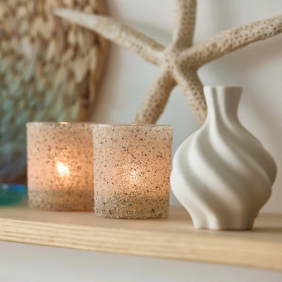 Sand Dune Tealight/Votive Holder Pair