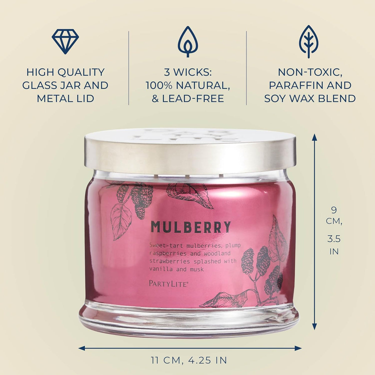 Mulberry 3-Wick Jar Candle
