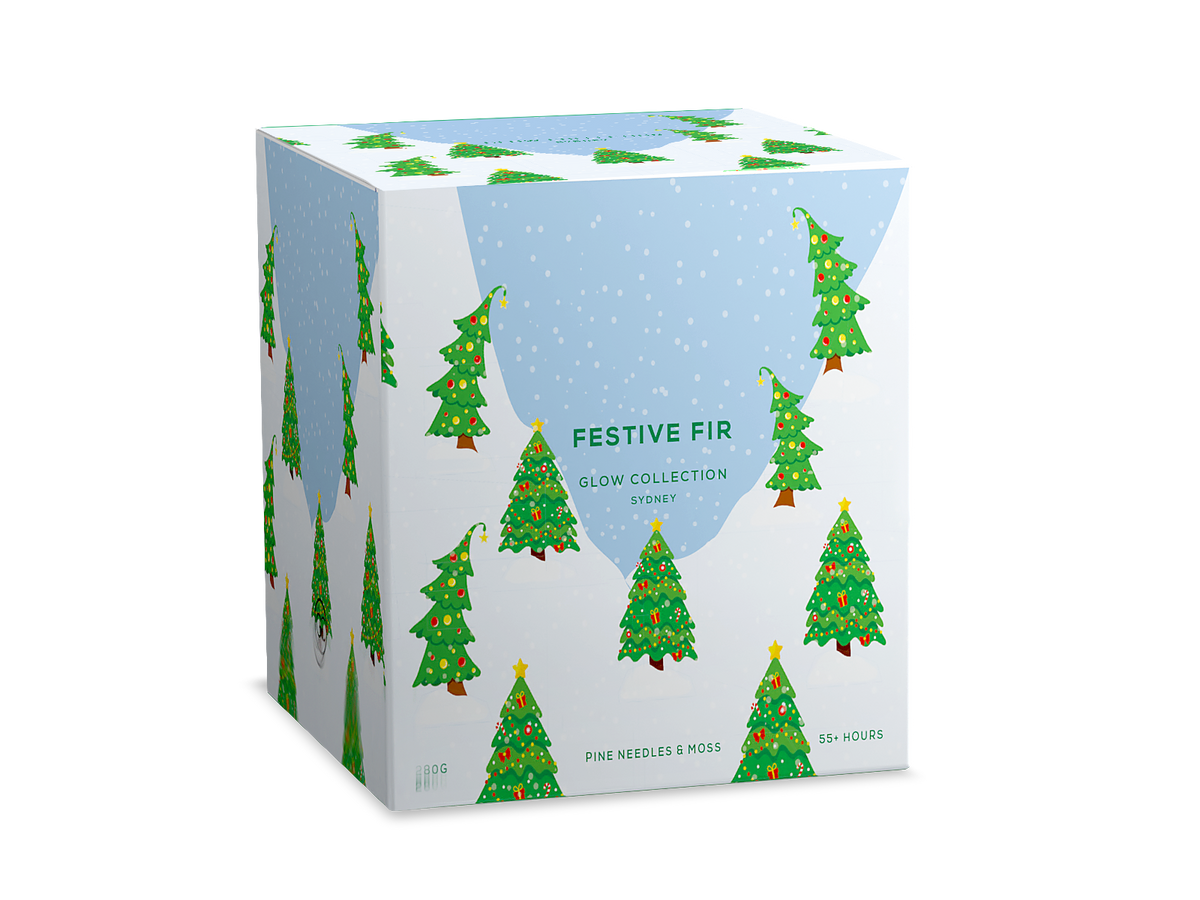 Festive Fir - Christmas Collection - Pine Needles &amp; Moss Scented Soy Candle 55hr Burn