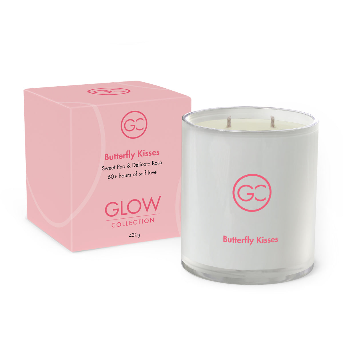 Butterfly Kisses - Sweet Pea and Rose Scented Soy 2-Wick Grand Jar Candle