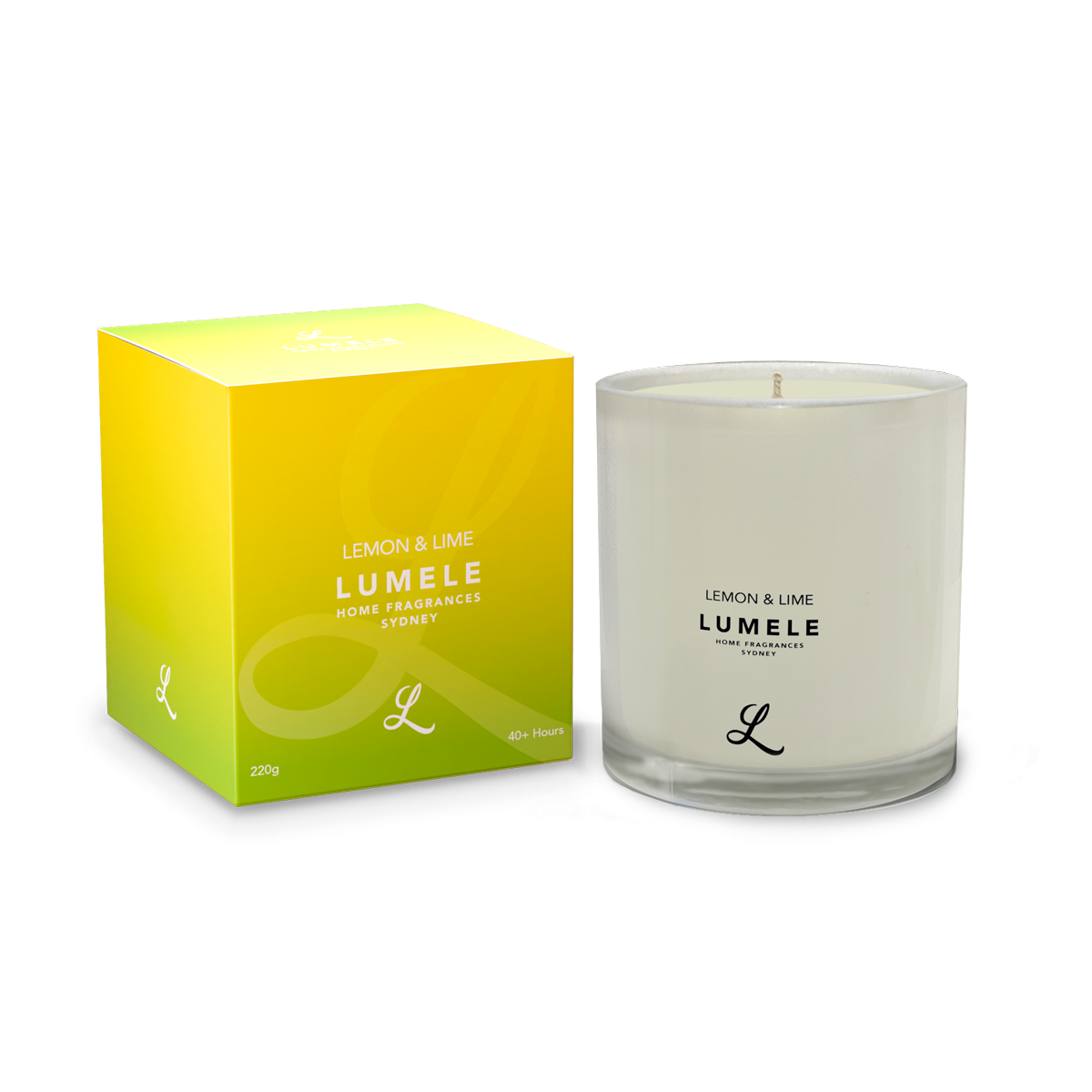 Lemon & Lime - Lumele Collection - Lemon & Lime Scented Soy Candle 50hr Burn