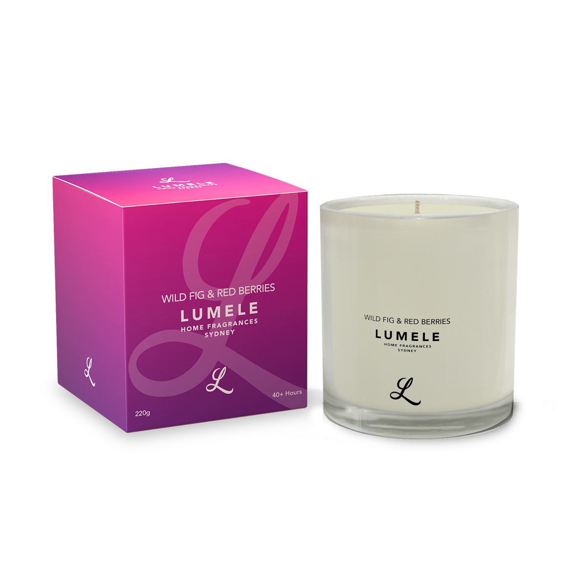 Fig & Red Berries - Lumele Collection - Fig Fatale Scented Soy Candle 50hr Burn