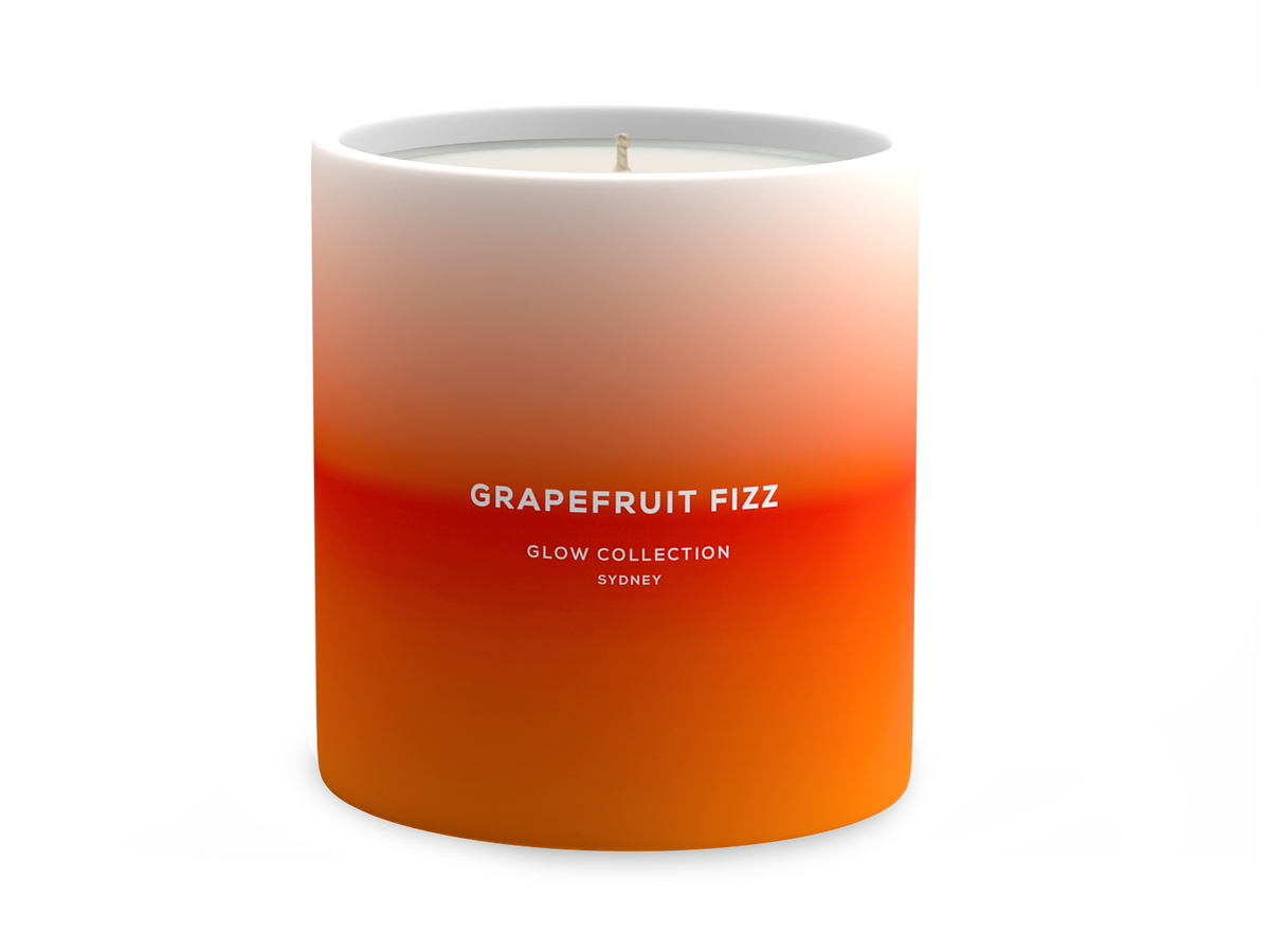 Grapefruit Fizz - Glow Summer Collection - Pink Grapefruit &amp; Citron - Scented Soy Candle 55hr Burn