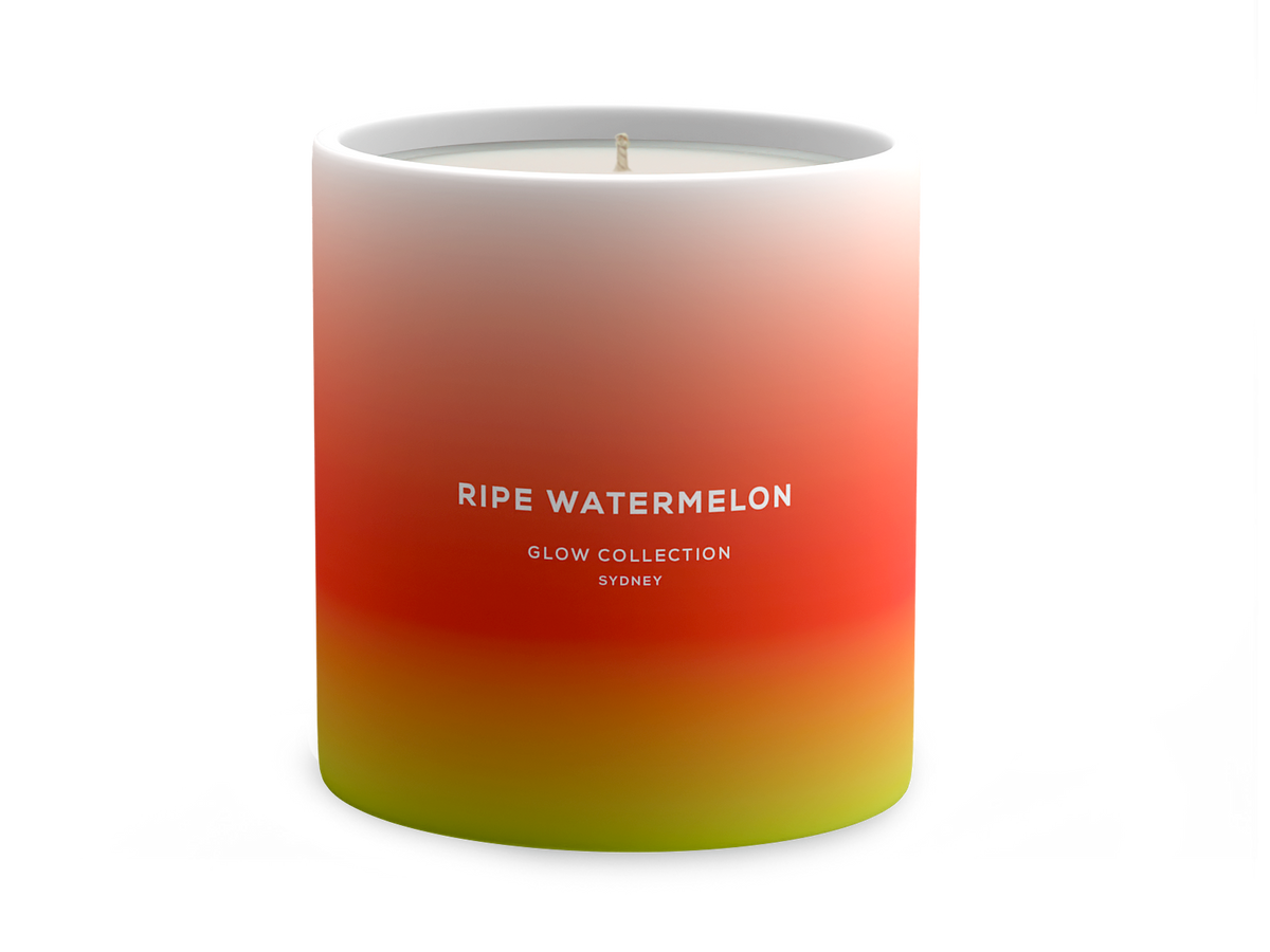 Ripe Watermelon - Glow Summer Collection - Watermelon &amp; Strawberry - Scented Soy Candle 55hr Burn