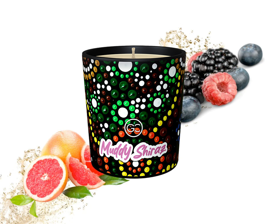 Muddy Shiraz - Grapefruit and Vanilla Scented Soy Paraffin Candle 40hr Burn