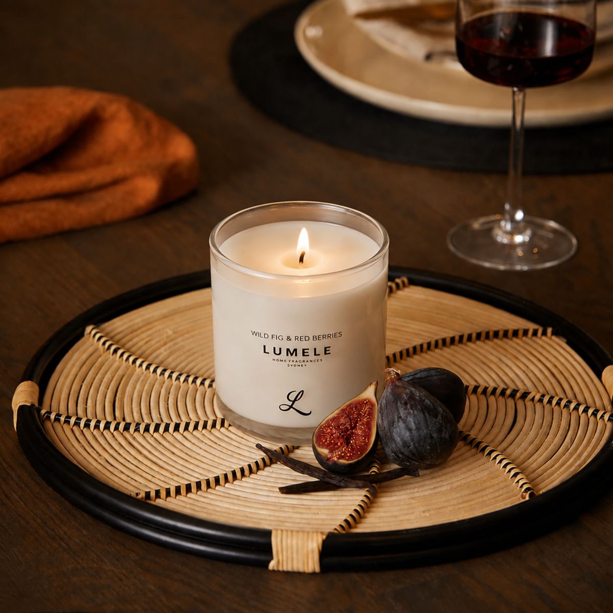 Fig & Red Berries - Lumele Collection - Fig Fatale Scented Soy Candle 50hr Burn