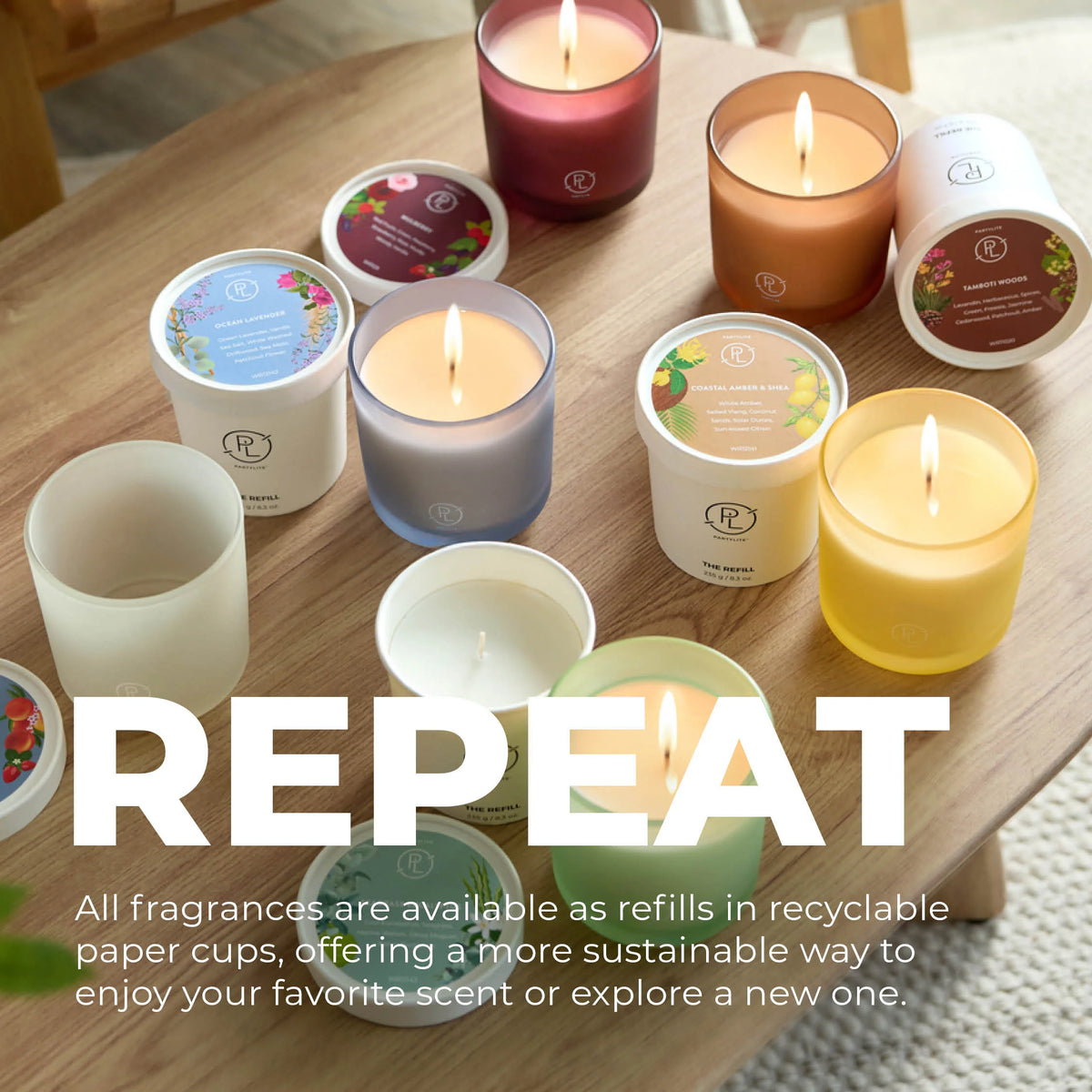 Refillable by PartyLite Frozen Camellia Jar Candle