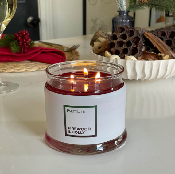 Firewood &amp; Holly 3-Wick Jar Candle
