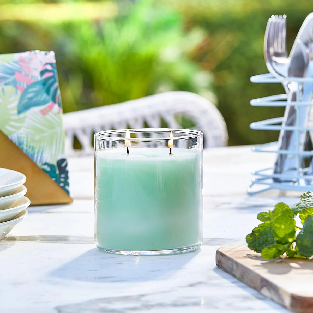 GloLite by PartyLite Citronella Mint Scented 2-Wick Jar Candle