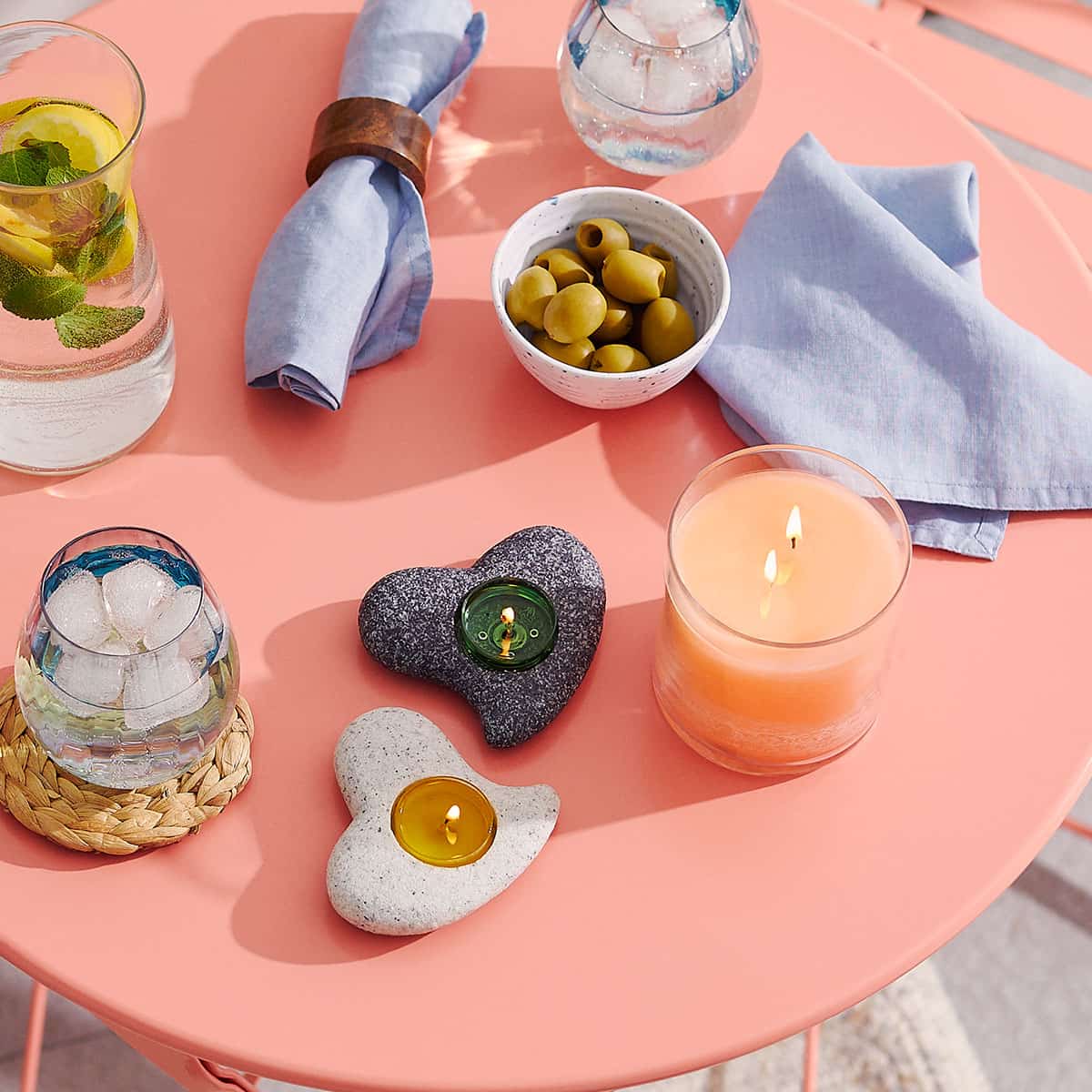 GloLite by PartyLite Peach Honey Citronella Scented 2-Wick Jar Candle