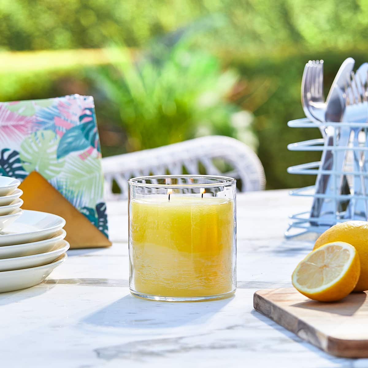 GloLite by PartyLite Wild Lemongrass Citronella Scented 2-Wick Jar Candle