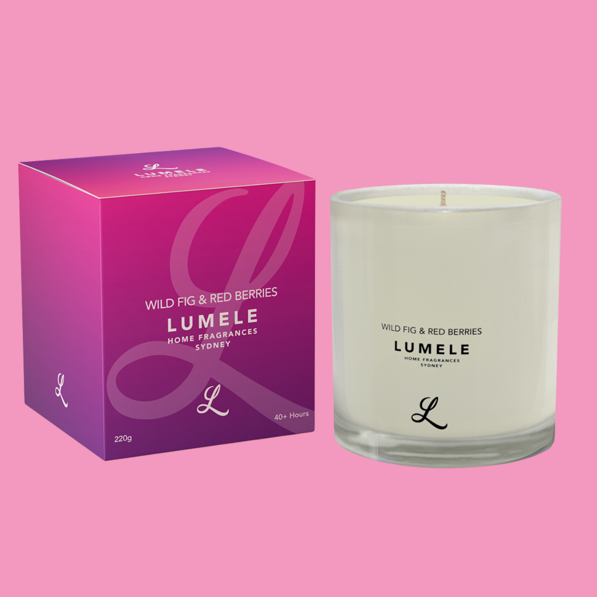Fig & Red Berries - Lumele Collection - Fig Fatale Scented Soy Candle 50hr Burn