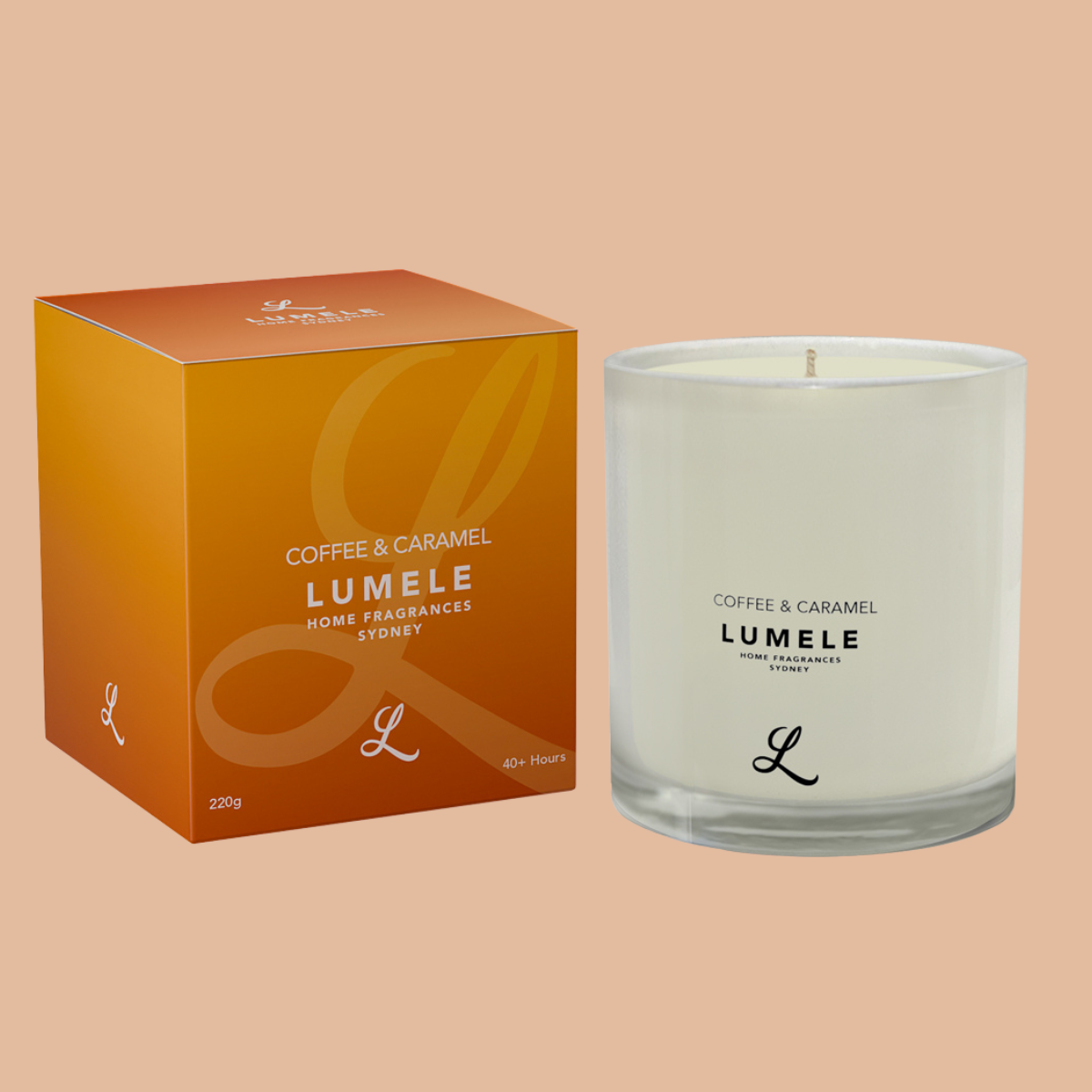 Coffee & Caramel - Lumele Collection - Coffee Caramel Scented Soy Candle 50hr Burn