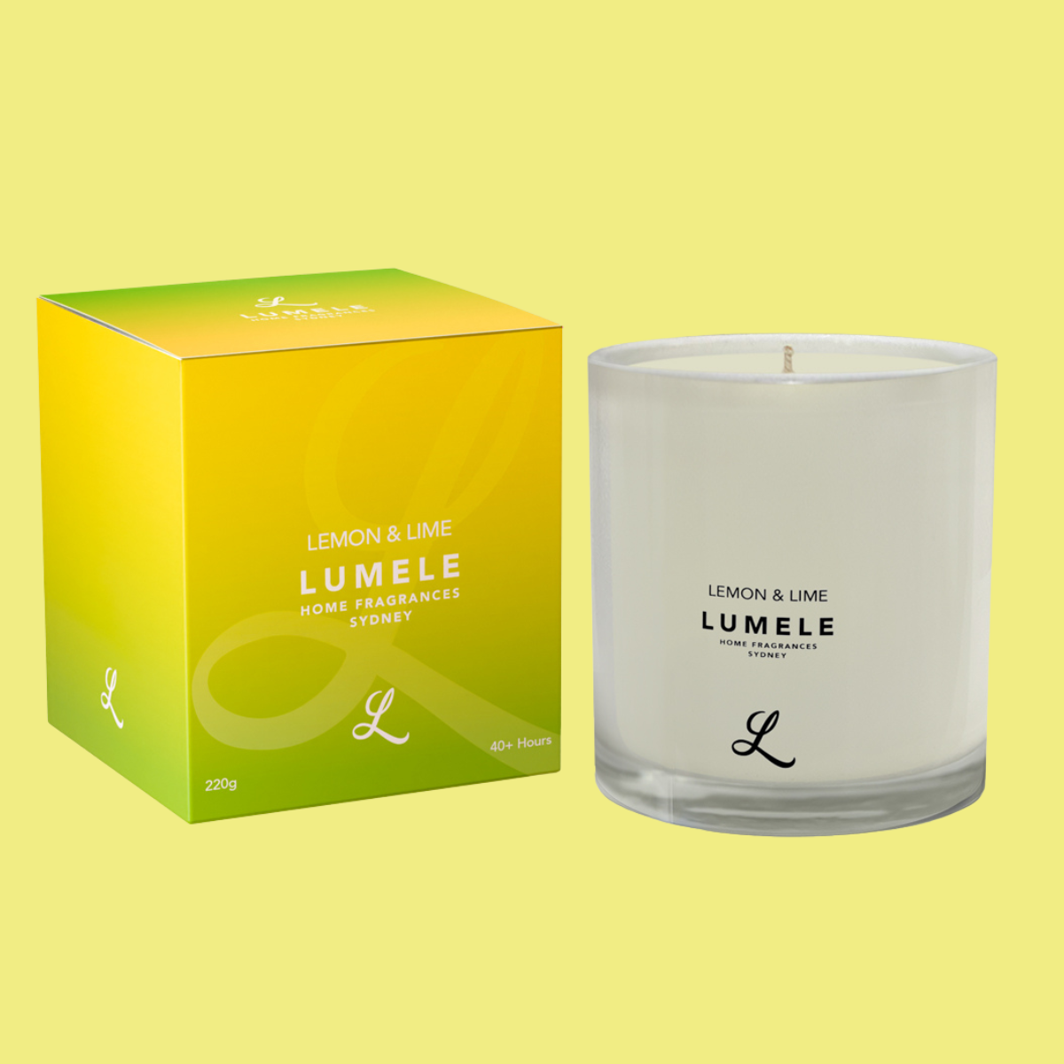Lemon & Lime - Lumele Collection - Lemon & Lime Scented Soy Candle 50hr Burn