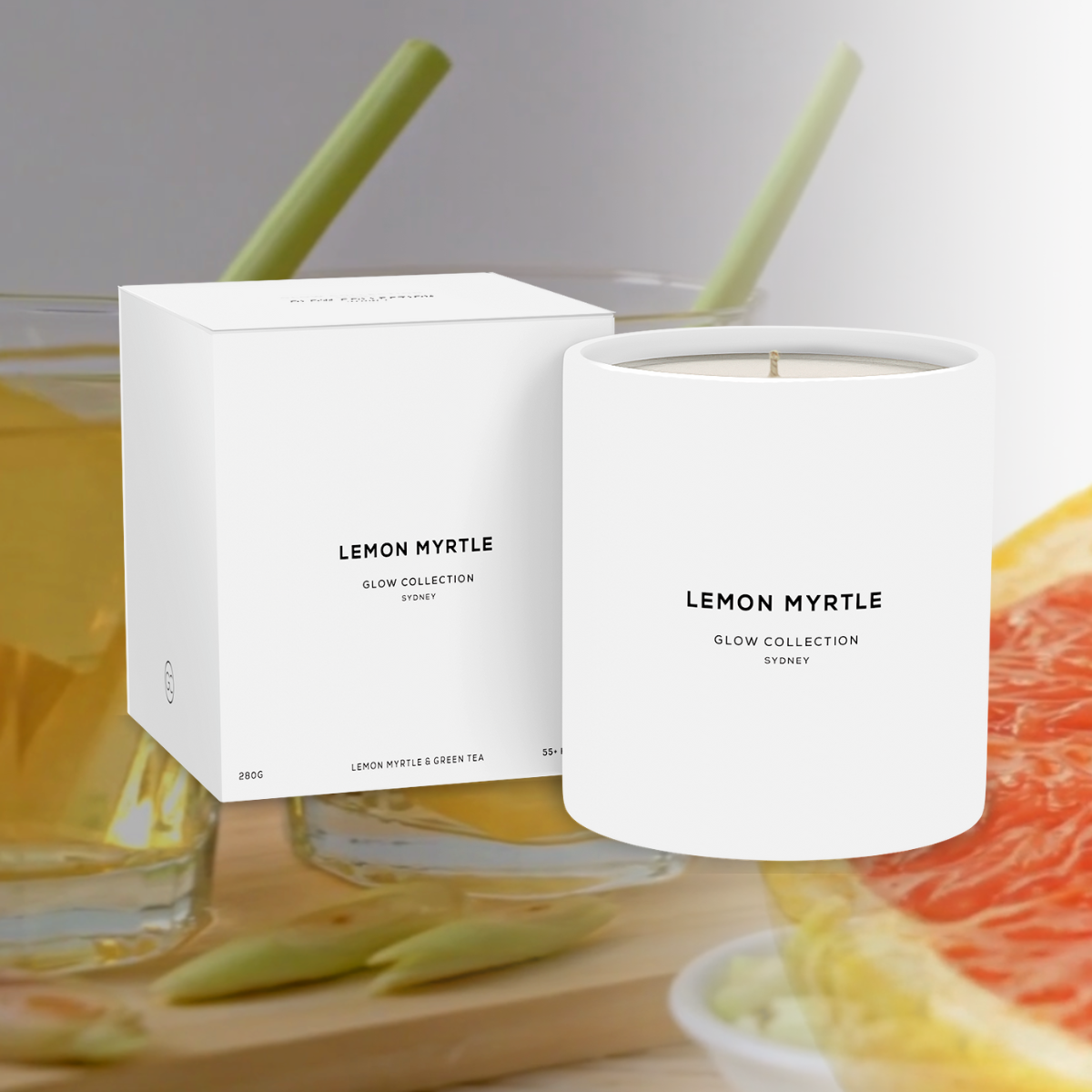 Lemon Myrtle - Signature Collection - Lemon Myrtle &amp; Green Tea Scented Soy Candle 55hr Burn