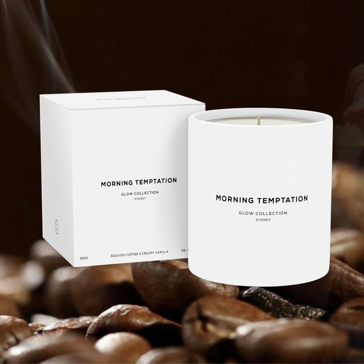 Morning Temptation - Signature Collection - Coffee Bean Scented Soy Candle 55hr Burn