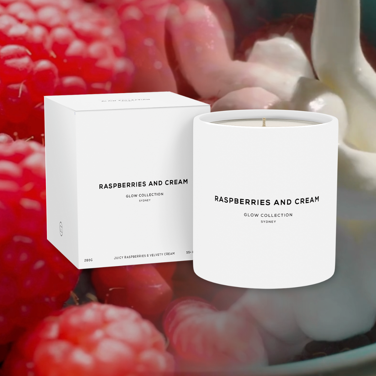 Form Raspberry Candles Raspberries & Cream - Signature Collection - Raspberry & Cream Scented ...