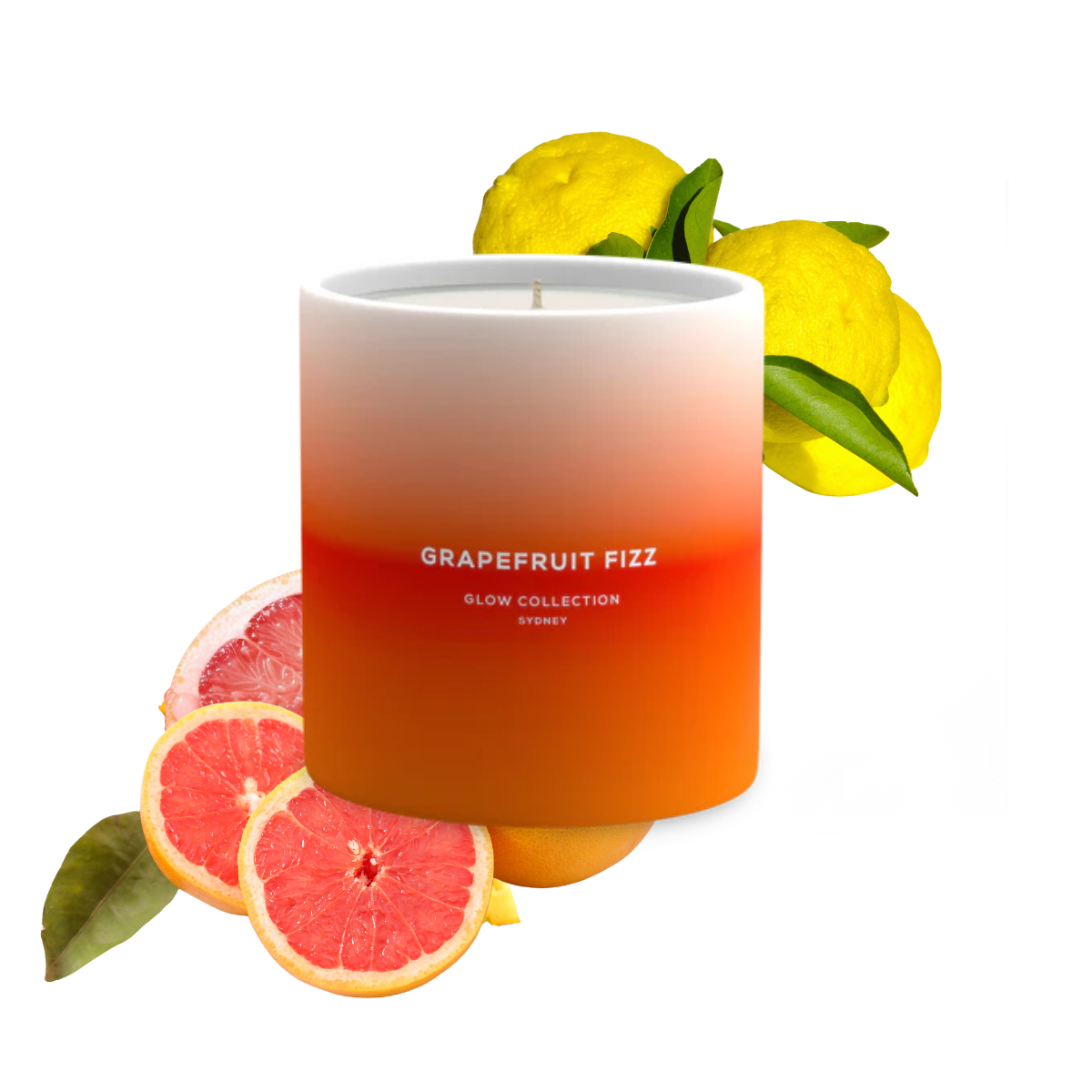 Grapefruit Fizz - Glow Summer Collection - Pink Grapefruit &amp; Citron - Scented Soy Candle 55hr Burn