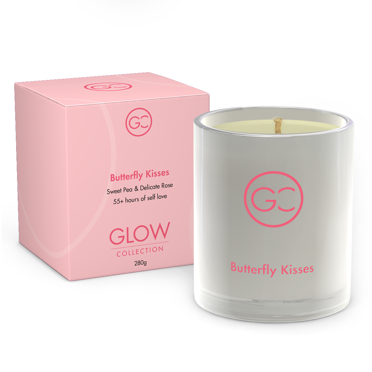 Butterfly Kisses Sweet Pea Scented Soy Candle 55hr Burn Glow