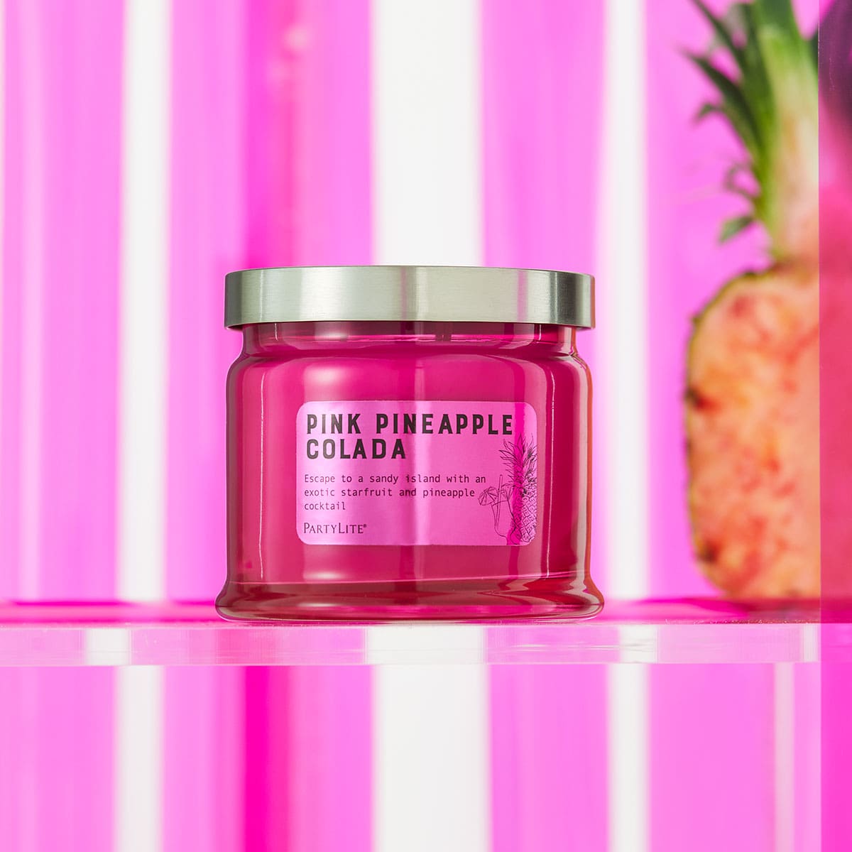 Pink Pineapple Colada 3 Wick Jar Candle