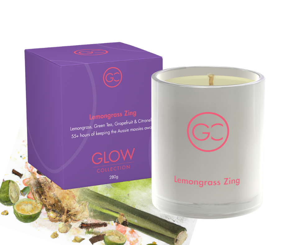 Lemongrass Zing Scented Soy Candle 55hr Burn