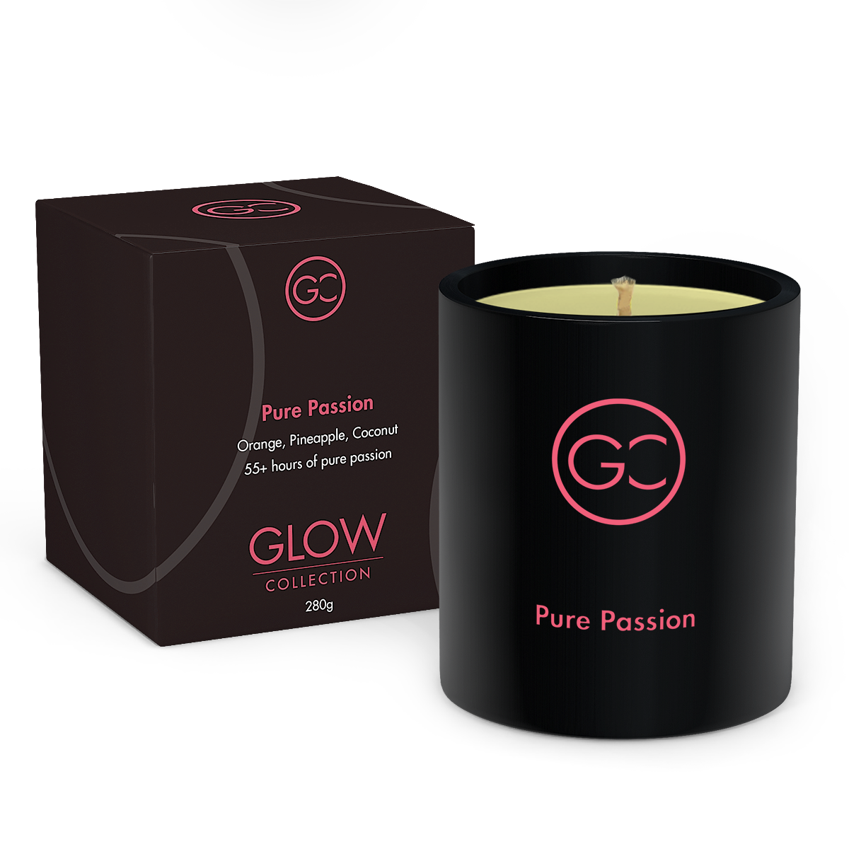 Pure Passion - Citrus &amp; Coconut Scented Soy Candle 55hr Burn