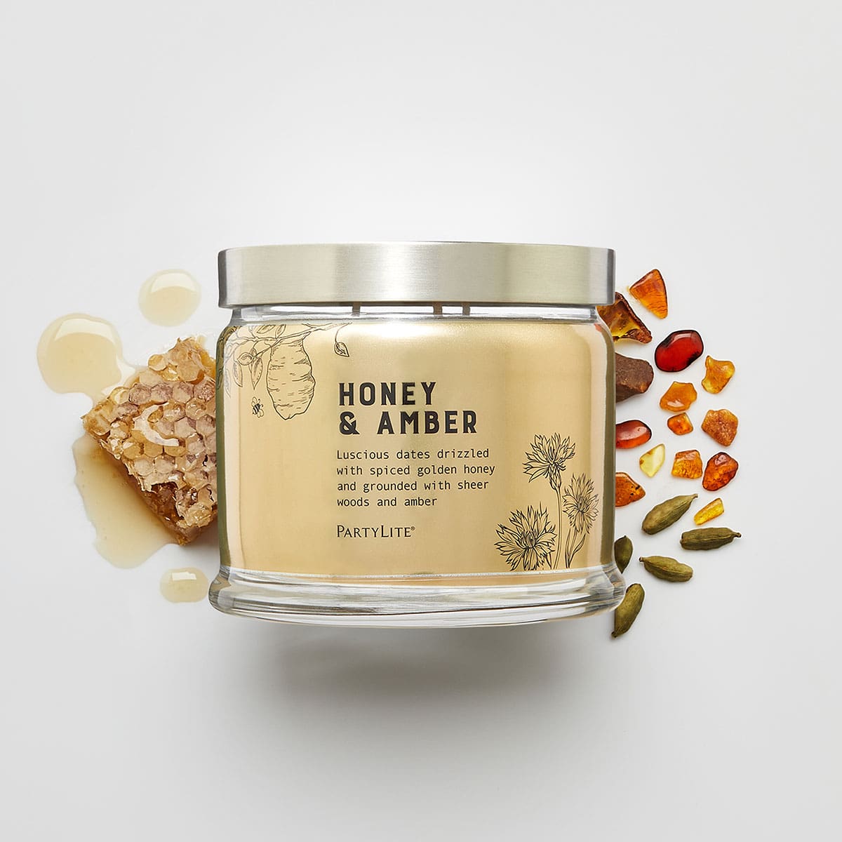 Honey &amp; Amber 3-Wick Jar Candle