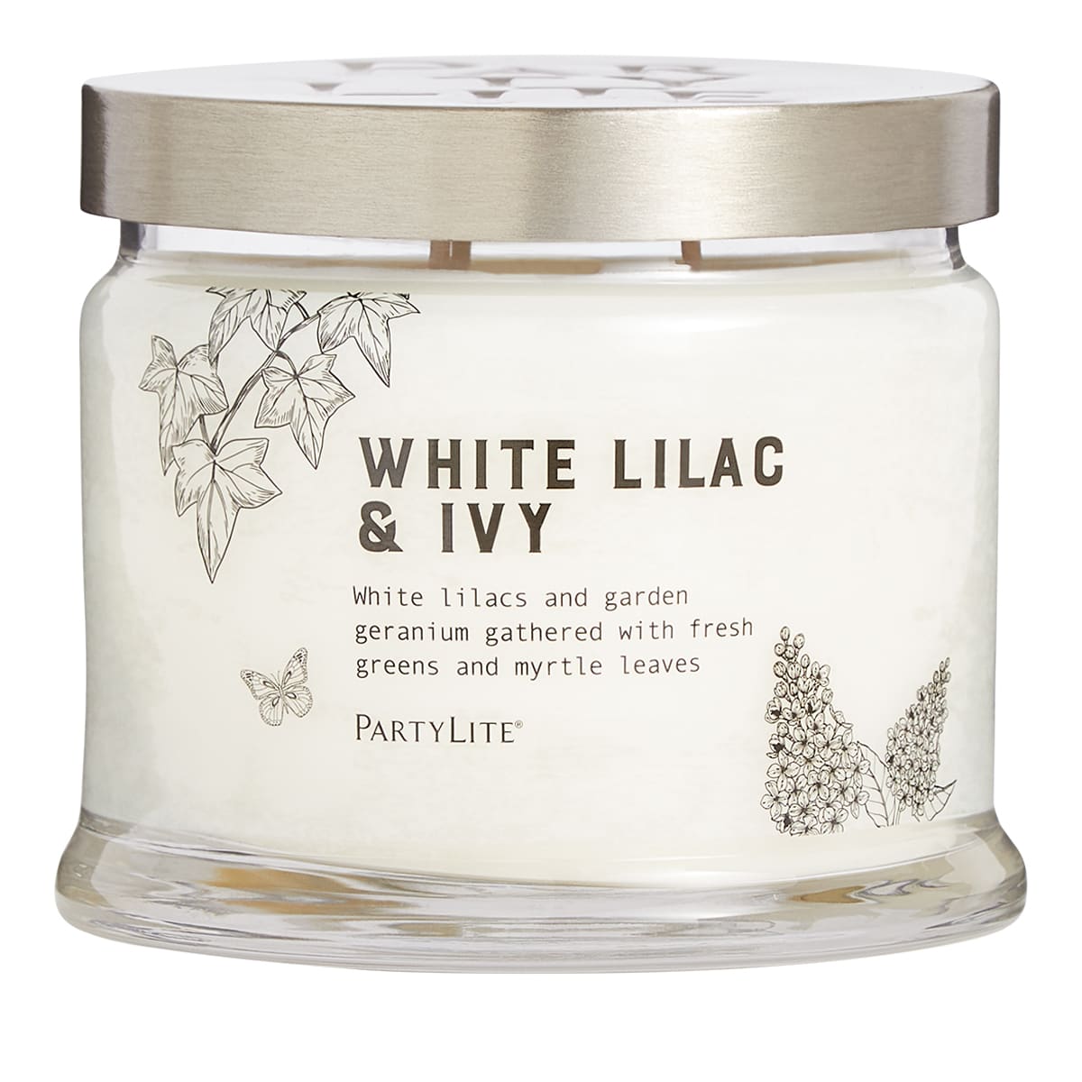 White Lilac &amp; Ivy 3-Wick Jar Candle