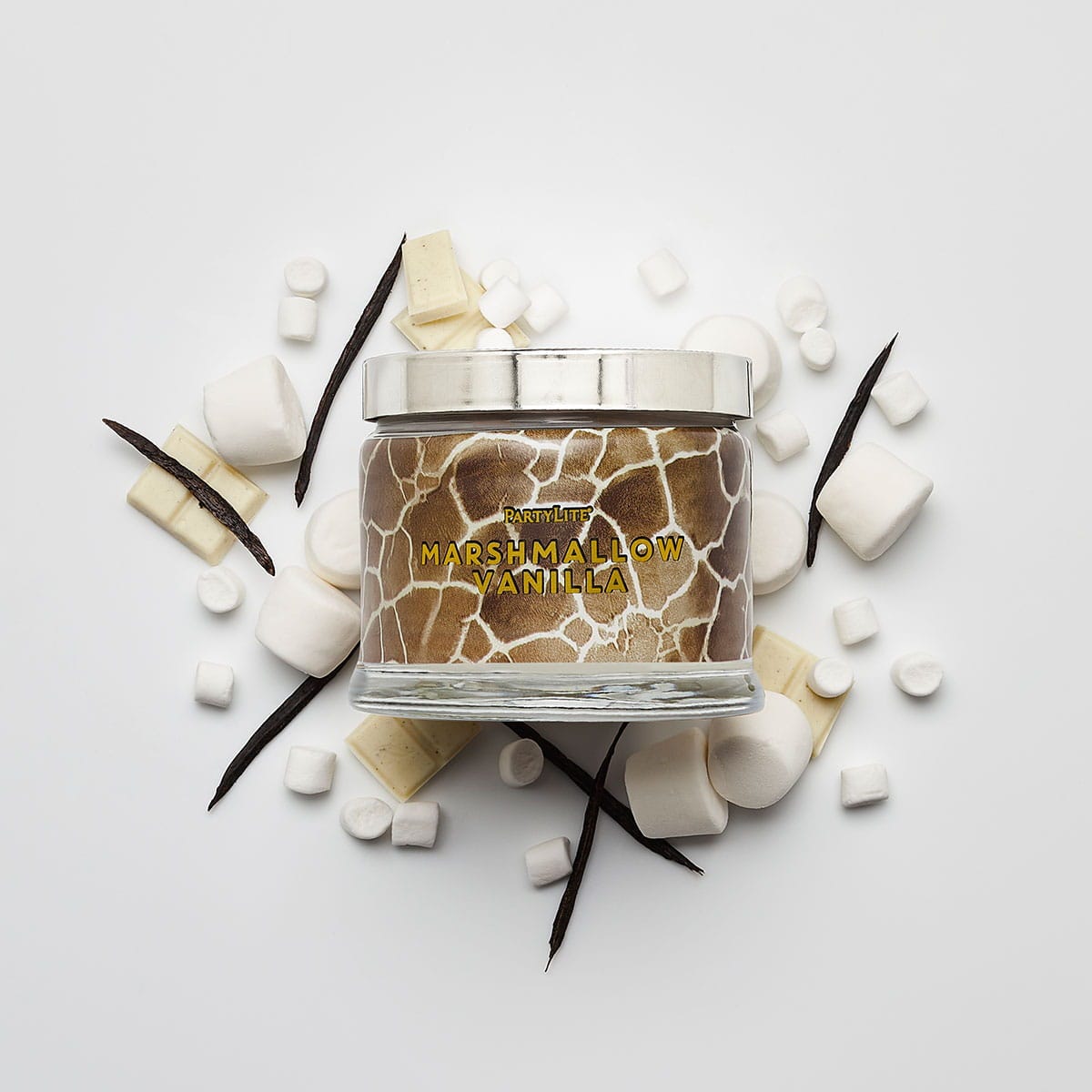 Marshmallow Vanilla Giraffe Print 3-Wick Jar Candle